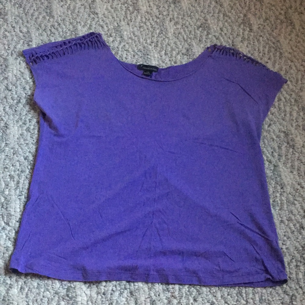 Purple Forever 21 Shirt with Braided Sleeves